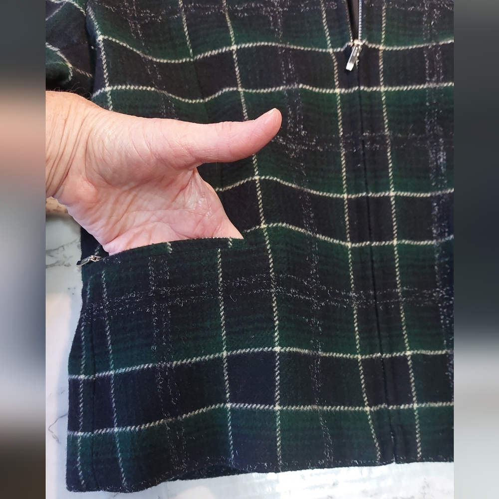 Old Navy Green/black Plaid Zip-up Jacket, Size XS (runs big) - Picture 6 of 8